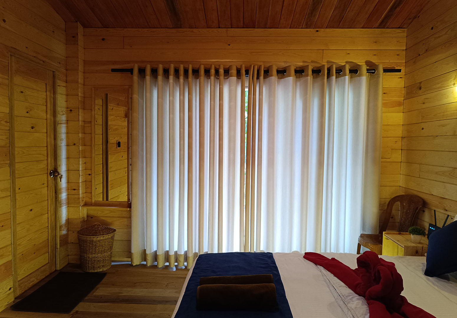 Scenic mountain view from Wood Chalets Ella